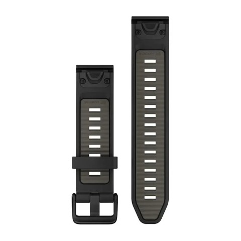 Ремінці для годинника Garmin QuickFit 20 силіконові чорні/гравійно-сірі