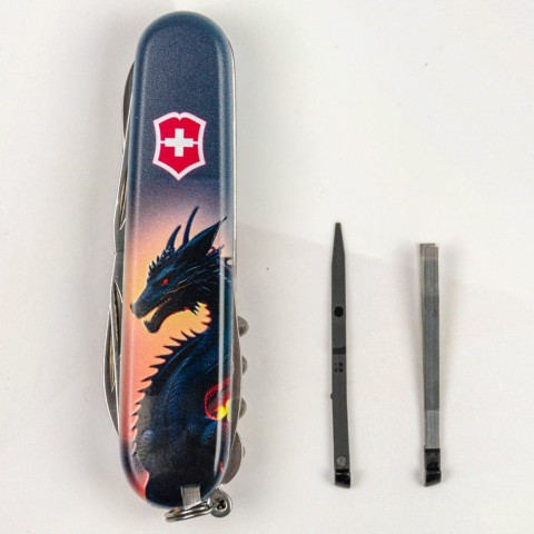 Ніж Victorinox Climber Zodiac 91мм,14функ ,Дракон в променях сонця