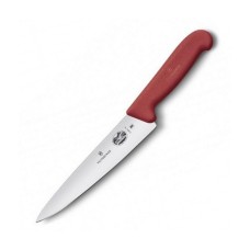 Кухонний ніж Victorinox Fibrox Carving лезо 19см з черв. ручкою