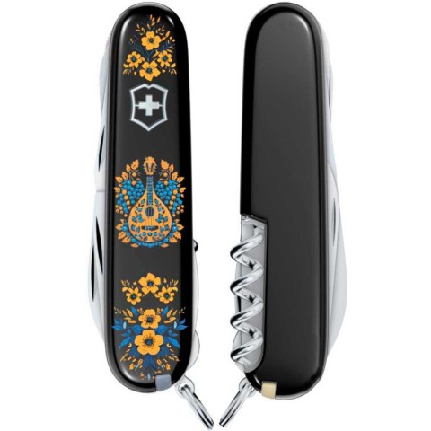 Ніж Victorinox Huntsman Ukraine 91мм,15функ,чорн ,Українські мотиви