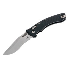 Ніж Microtech Amphibian Ram-Lok, клинок напівсер. Stwsh Fluted, руків'я чорне G10