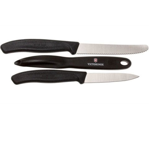 Набір кухонний Victorinox SwissClassic Paring Set 3шт з чорн. ручкою (2 ножа, овочечистка) у подар.упак.