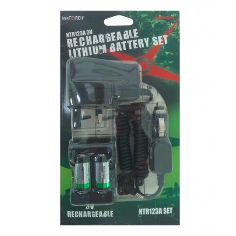 Акумуляторні батарейки NexTorch NTR123A-SET 2шт. + зарядний пристрій