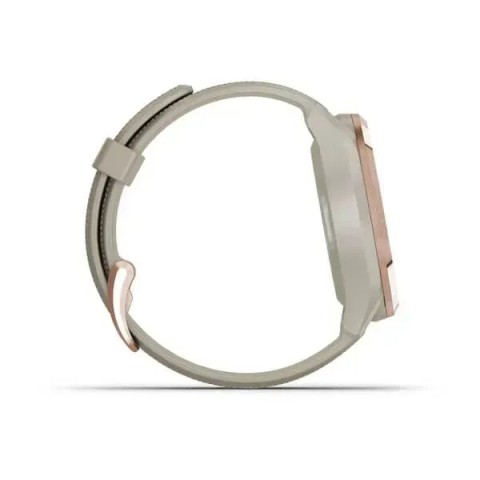 Смарт-годинник Garmin Approach S42 рожеве золото зі світло-пісочним ремінцем