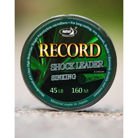 Шоклидер Katran Record Braided Shock-Leader 80m 0.35mm 45lb (dark green )