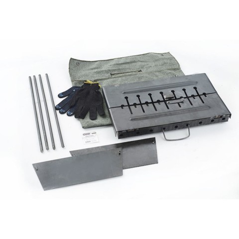 Мангал розкладний (кейс) СИЛА на 8 шампурів товщина 2 мм, з чохлом та рукавичками