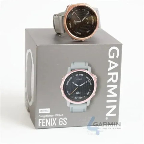 Смарт-часы Garmin fenix 6S Pro Sapphire розово-золотистые с серым ремешком