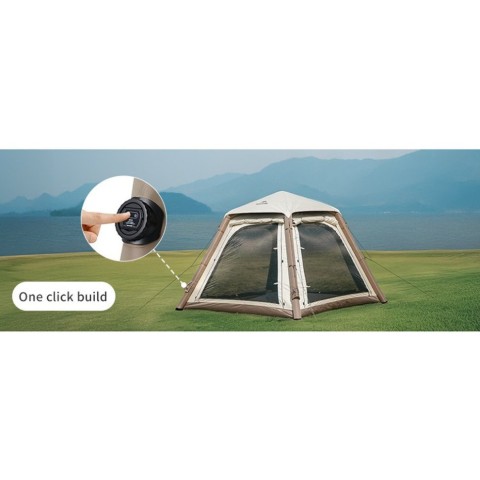 Намет чотиримісний автоматичний надувний із тентом Naturehike Ango CNK2550WS017, сірий