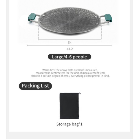 Сковорода з нержавіючої сталі з силіконовими ручками Naturehike CNK2550CF011, 34 х 34 см