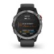 Смарт-часы Garmin fenix 6 Solar серебристые с черным ремешком