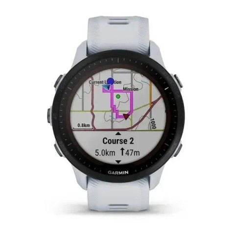 Смарт-годинник Garmin Forerunner 955 Solar білий камінь