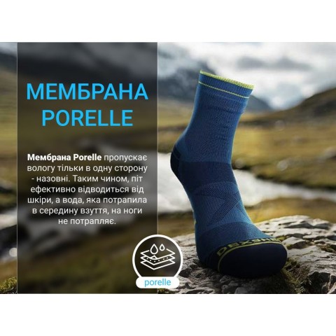 Шкарпетки водонепроникні Dexshell Running Lite 2.0 Socks, темно-блакитні, розмір L (43-46)