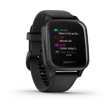 Смарт-годинник Garmin Venu Sq Music Edition чорний з сірим безелем