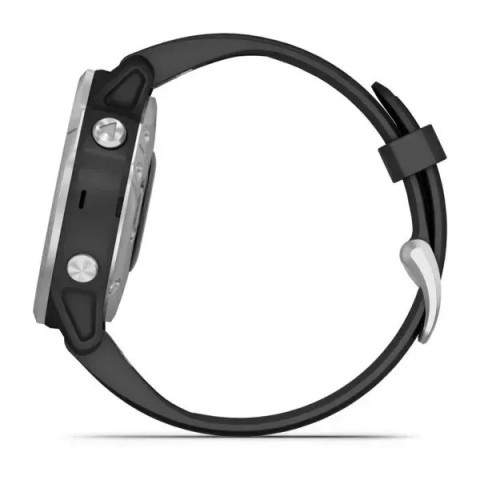 Смарт-часы Garmin fenix 6S серебристые с черным ремешком