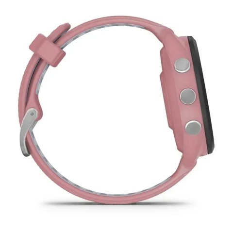 Смарт-часы Garmin Forerunner 265s с черным безелем, розовым корпусом и розово-серым силиконовым ремешком