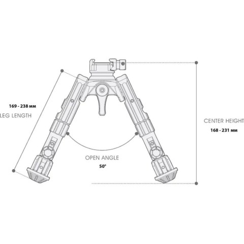 Сошки Leapers Recon 360 TL, 18-23см, Picatinny