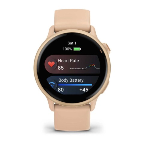 Фітнес годинник Garmin Vivoactive 6 Metallic Pink Dawn із силіконовим ремінцем 010-02985-03