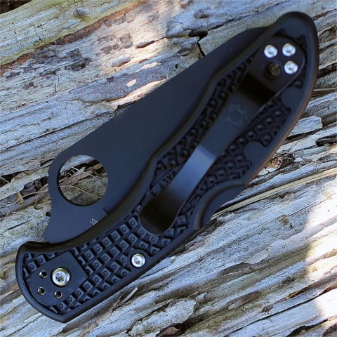 Ніж Spyderco Salt 2 Black Blade, серрейтор, H-1, FRN black