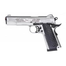 Стартовый пистолет 911#6 Matte Chrome Plating, Engraved/Black Grips