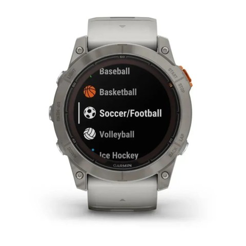 Смарт-годинник Garmin fenix 7X Pro Sapphire Solar Edition титановий з туманно-сірим/темно-помаранчевим ремінцем