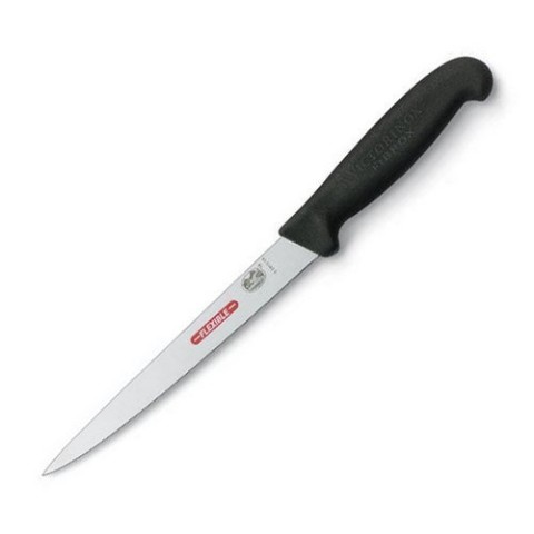 Кухонний ніж Victorinox Fibrox Filleting Superflex лезо 18см вузьке філейний з чорн. ручкою