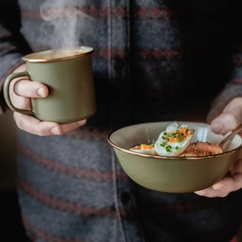 Набор чашек Barebones Enamel 2-Tone Mug Set 2 чашки Olive Drab