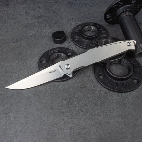 Ніж складаний туристичний Ruike P108-SF, (8.8 см) 14C28N / 3cr14n сірий