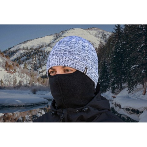 Водонепроникна шапка Dexshell Heathered Rib Knit Beanie, onesize (56-58 см), біло-сіра