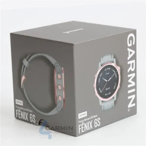 Смарт-часы Garmin fenix 6S Pro Sapphire розово-золотистые с серым ремешком