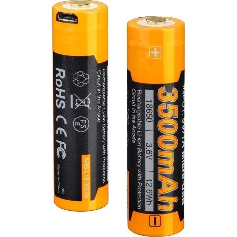 Аккумуляторная батарея Fenix 18650 (3500 mAh) Micro USB