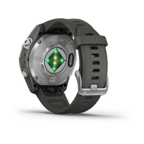 Смарт-часы Garmin fenix 7S Pro Solar Edition серебристые с ремешком графитового цвета