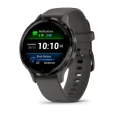 Смарт-годинник Garmin Venu 3s сірий зі сланцевим сталевим безелем і силіконовим ремінцем
