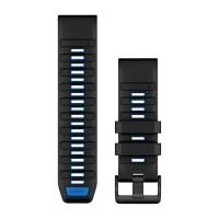 Ремінці для годинника Garmin QuickFit 26 силіконові, чорні/сині