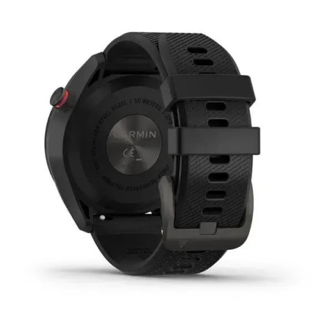 Смарт-часы Garmin Approach S42 темно-серые с черным ремешком