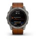 Смарт-часы Garmin fenix 7X Sapphire Solar титановые с каштановым кожаным ремешком