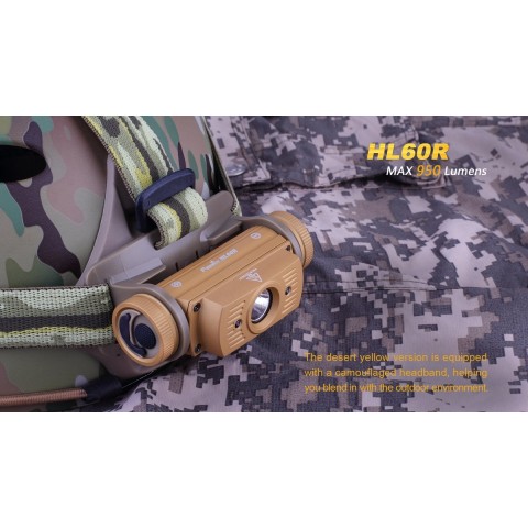 Ліхтар налобний Fenix HL60R DY Cree XM-L2 U2 Neutral White LED
