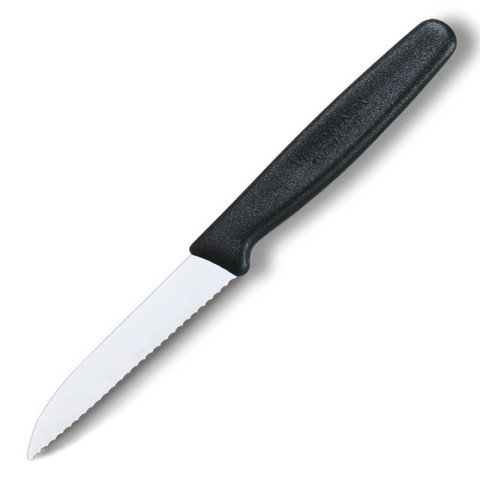 Кухонний ніж Victorinox Paring лезо 8см прям. хвил. з чорн. ручкою