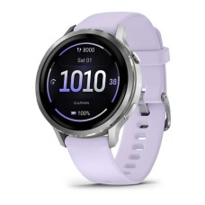 Спортивний годинник Garmin Venu 4 41мм Silver Periwinkle із силіконовим ремінцем 010-03013-01