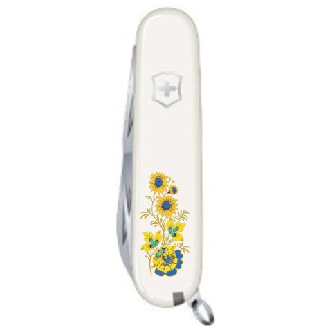 Ніж Victorinox Spartan Ukraine 91мм,12функ,біл ,Квіти