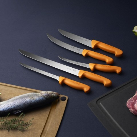 Ніж м'ясника Victorinox SWIBO 31см жовтий 5.8431.31