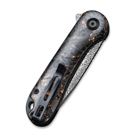 Ніж складаний кишеньковий Civivi Elementum, (7.5 см) Damascus / Carbon Fiber чорний