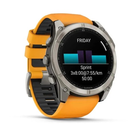Смарт-годинник Garmin fenix 8 AMOLED (51 мм) Sapphire титан помаранчевий/графіт