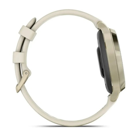 Смарт-годинник Garmin Lily 2 Active місячне золото із силіконовим ремінцем кольору слонова кістка