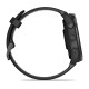 Смарт-часы Garmin Forerunner 965 с карбоново-серым титановым безелем, черным корпусом и черным/серым силиконовым ремешком