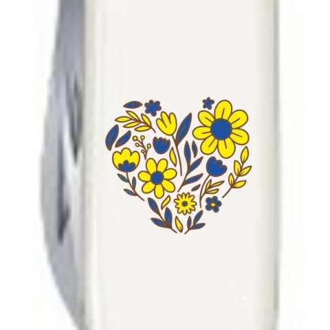 Ніж Victorinox Spartan Ukraine 91мм,12функ,біл ,Квіткове серце