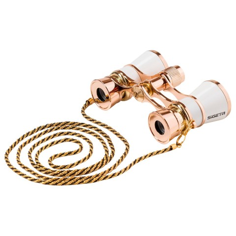 Театральний бінокль SIGETA TEATRUM C 3x25 (з ланцюжком) White