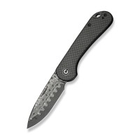 Ніж складаний кишеньковий Civivi Elementum Slip Joint, (7.5 см) Damascus / Carbon Fiber сірий