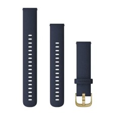 Быстросменные ремешки Garmin силиконовые (18 мм) синие со светло-золотистой фурнитурой