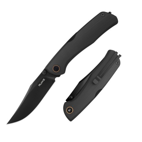 Ніж складаний туристичний Ruike P882-B, (8.5 см) 12С27 /  G10 чорний