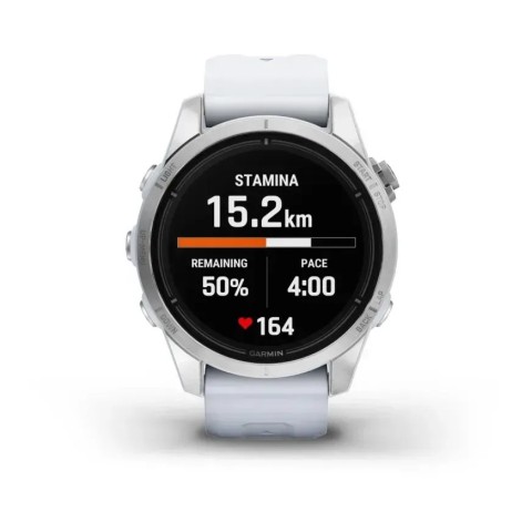 Смарт-часы Garmin epix Pro Gen 2 Standard Edition (42мм) серебристые с ремешком цвета белого камня